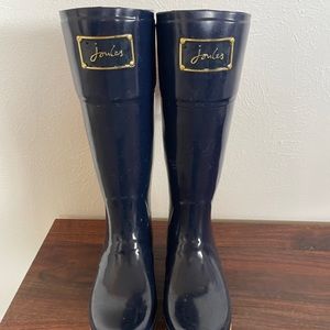 JOULES Evedon French Navy With Red Bow Rain boot size US 9